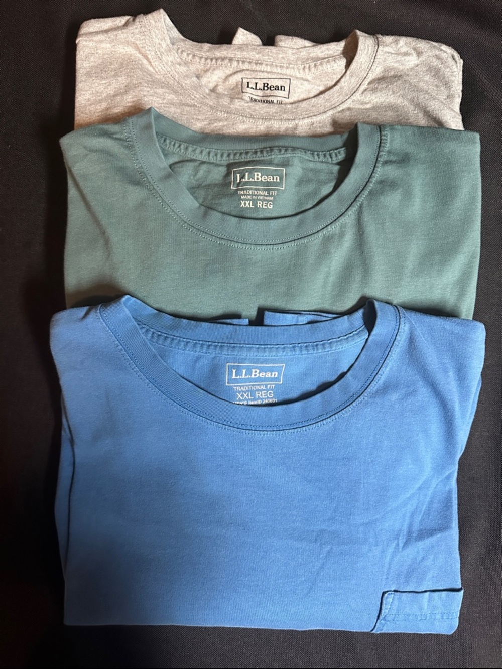 NWOT L.L. Bean Men's Pocket Tee Traditional Fit (set of 3) XXL